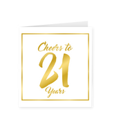 Kaart 21 Jaar Goud Wit 15cm